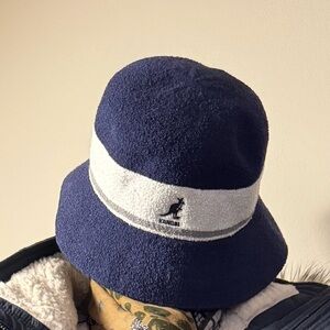Kangol Bermuda Stripe Blue and White Bucket Hat